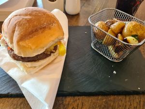 Vegan burger at Doms Pier 1 in Donegal