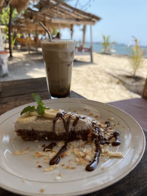 Iced Oat Cappuccino & Banoffee Pie  at Bintang Tiga- 'Ra' Healing Food in 