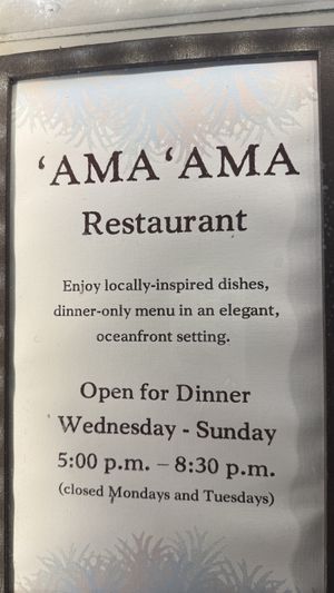   at Ama Ama Restaurant in Kapolei
