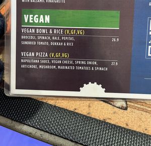 Vegan menu   at Outback Bar And Grill in Coober Pedy