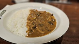 Mushroom vegetarian curry at Coco Ichibanya in Hokkaido