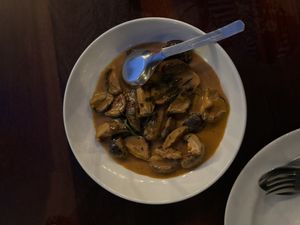 Panang curry with shiitake and rice  at Mira Montra in Koh Mak