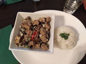 Sisig (tofu and mushrooms) at Mama Geny's in Hastings
