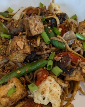 Noodles with tofu at Mama Geny's in Hastings