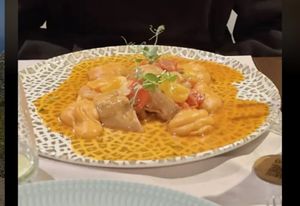 Seitan with sweet potato puree   at Restaurante Lago in Santa Maria Da Feira