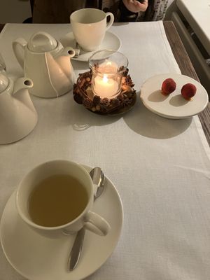 Tea with complimentary sweets  at Ertlio Namas in Vilnius