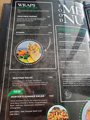 Menu at Jonno's Bistro in Windhoek