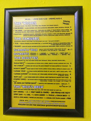 Great menu 👍 at THE COVEN of WICHES in East London