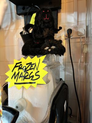 The frozen margaritas pack a punch, and also comes as spicy option  at THE COVEN of WICHES in East London