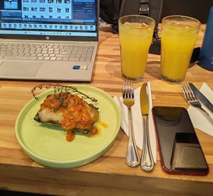 Tamalito vegano at All Day Café  in Medellin