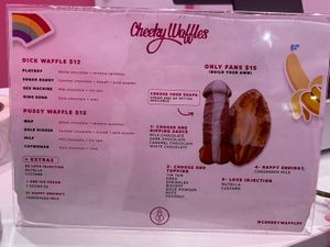 Menu  at Cheeky Waffles in Surfers Paradise