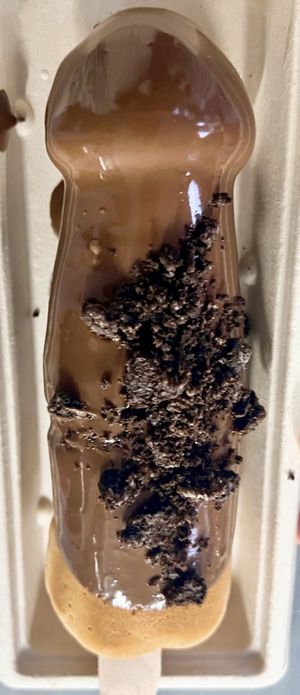 Vegan D*ck Waffle with Dark Chocolate Sauce and Oreo Topping   at Cheeky Waffles in Surfers Paradise