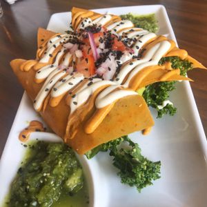 Coconut Kale Enchiladas at Be Raw Food and Juice in Dallas