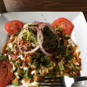 taco salad. I already ate a tomato before I thought to take the pic. :) at Be Raw Food and Juice in Dallas