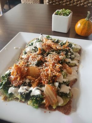 Avocado toast! $10. HIGHLY recommended. at Be Raw Food and Juice in Dallas