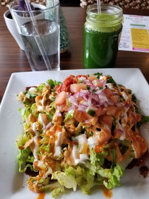 RawChos with Clean Green Juice at Be Raw Food and Juice in Dallas