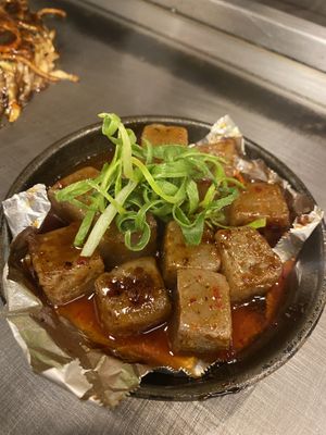 Konjac steak (it’s Japanese potato)   at Miyabi - お好み焼き 創作鉄板 雅 みやび in Kyoto