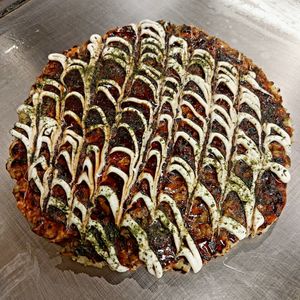 Okonomiyaki (large) at Miyabi - お好み焼き 創作鉄板 雅 みやび in Kyoto