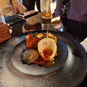 Carrot passionfruit brain at Le Ambrosia in New Delhi