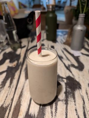 Sweet potato & banana smoothie at Sharazad Wonders Boutique Hotel Stone Town in Zanzibar
