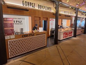 Street food market at Oshpaz Dumplings in London