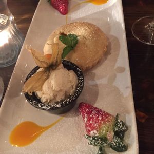 apple tart with ice cream VEGAN!! at Quay Street Kitchen in Galway