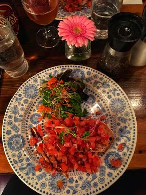 Vegan bruschetta (starter) at Quay Street Kitchen in Galway