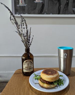 vegan breakfast sandwich at Stumptown Coffee Roasters - Downtown in Portland
