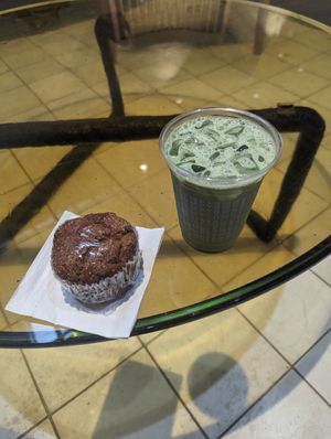 Matcha and banana chocolate chip muffin at Stumptown Coffee Roasters - Downtown in Portland