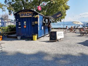 Exterior with lake view at Cafe Bar Voliere in Luzern