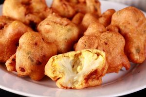 Gobi Pakora:
Fried cauliflower coated in chickpea flour. at Tandoor King Indian Restaurant in Karlovy Vary