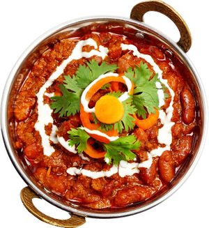 Rajma Masala:
kidney beans made with onions, tomatoes, spices, and herbs. at Tandoor King Indian Restaurant in Karlovy Vary