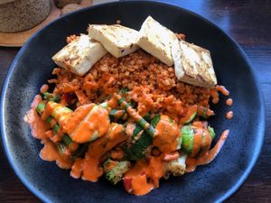 Bulgur Bowl + Tofu (vegan) at Boochmania in San Francisco
