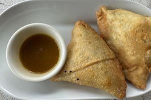 Vegan samosas  at Sherpa Cafe in Salida