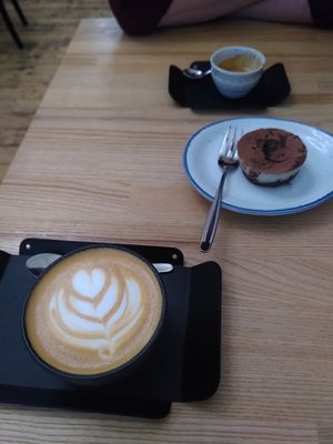 Cappuccino with coconut milk. at Bakla Café in Pardubice