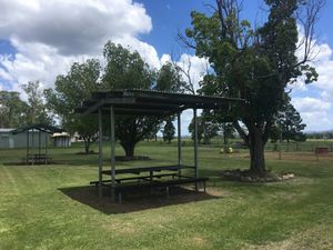 Picnic area - good spot to stop with dogs or kids.  at Whiporie General Store in Whiporie