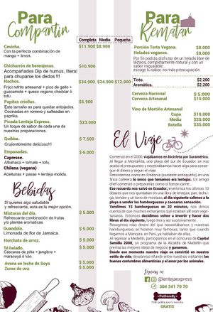 Menu. at Lenteja Express - Centro in Medellin