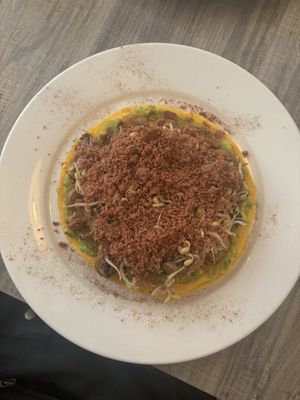 arepa paisa with lentil proteinn  at Lenteja Express - Centro in Medellin