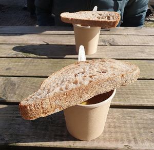 Soup of the day with bread   at De Veldkeuken in Bunnik
