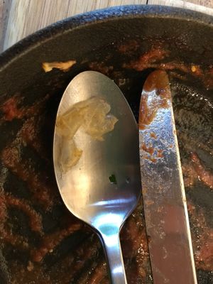 plastic in main dish  at De Veldkeuken in Bunnik