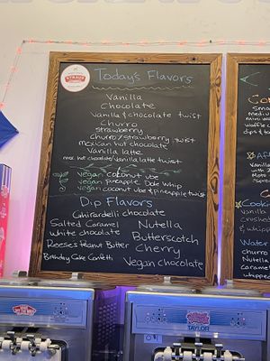 menu with vegan options   at North Park Creamery in San Diego