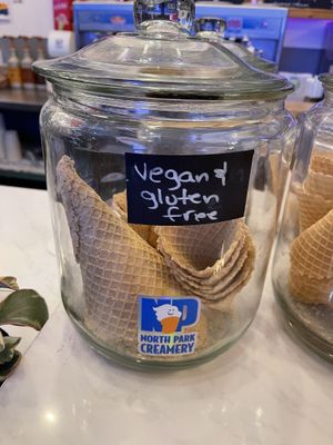 vegan (and gf) cones  at North Park Creamery in San Diego