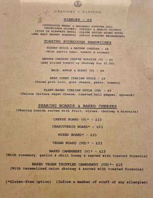 February's menu. at Gregory & Tapping Coffee Shop and Wine Bar - Maybe closed in Windsor