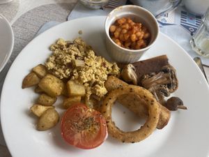 The small cooked breakfast  at The Miggi Vegan Guesthouse in Paignton