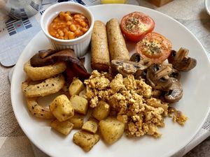 Large cooked breakfast  at The Miggi Vegan Guesthouse in Paignton