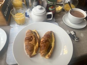 Cheese and bacon croissants  at The Miggi Vegan Guesthouse in Paignton