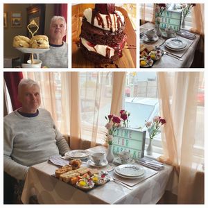 Afternoon tea. Take containers for doggy bag. There's so much food! at The Miggi Vegan Guesthouse in Paignton