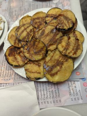 Fried aubergines at Taberna Salinas in Cordoba