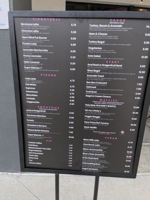 menu with vegan section   at Chiefy Cafe in San Diego