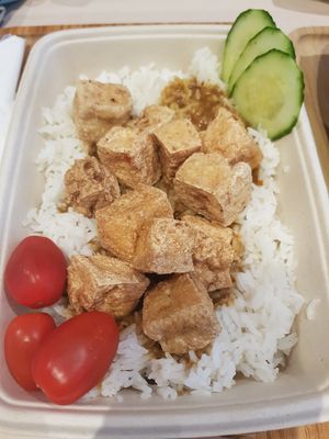 Fried tofu with curry sauce at Pop Up Wok HQ - 爆大鑊 in Newcastle Upon Tyne